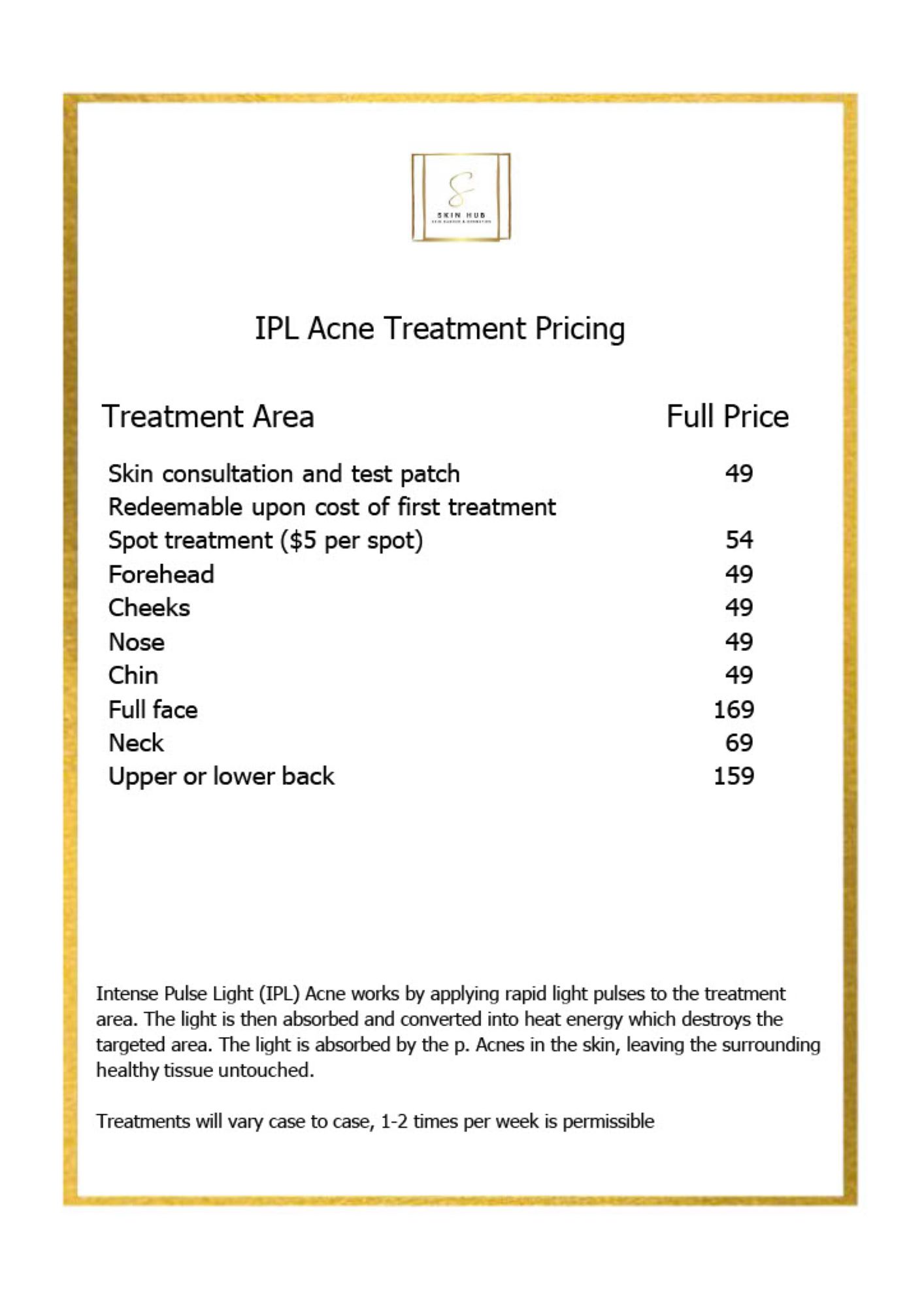 IPL Acne Treatment Price