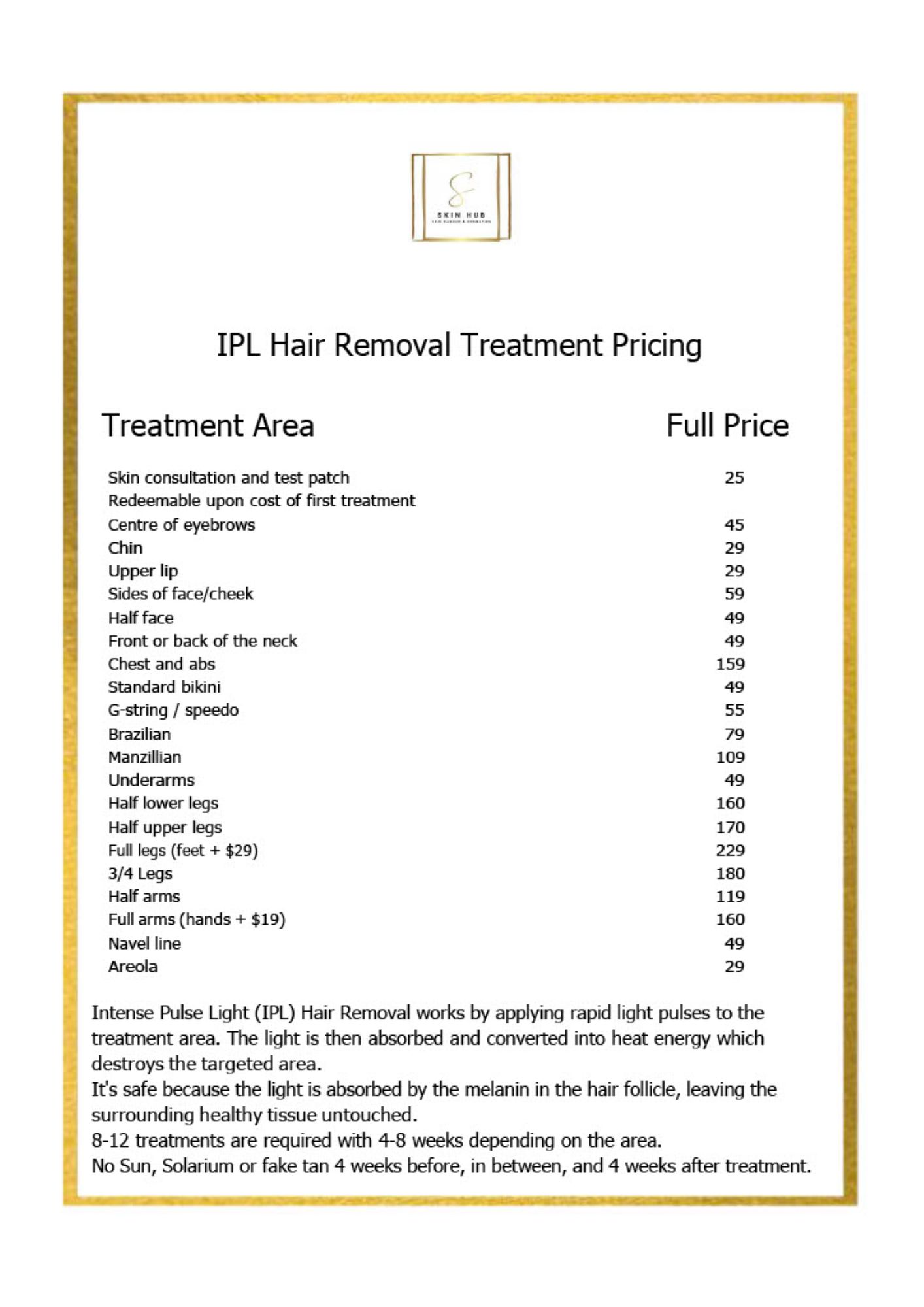 IPL Hair Removal Price